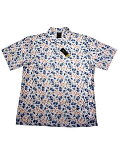 F/X Fusion Men's Short Sleeve Golf Polo Shirt Fish Print 217 White