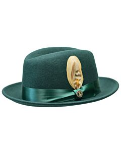 Bruno Capelo Hats FL Florence Australian Wool Fedora Hunter Green
