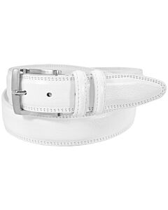 Florsheim Martin 1136 Men's Pebble Grain Leather Dress Belt  White