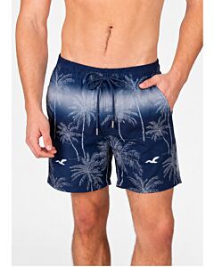 Foreversobe Men's Palm Tree Print Swim Shorts 253107 Navy
