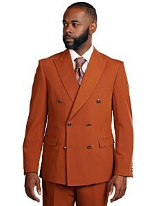 Vitali Rust Double Breasted Modern Fit Suit G9007