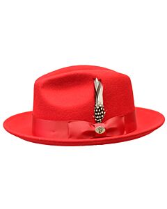 Bently Hats GU Guiliano Austalian Wool Fedora Red
