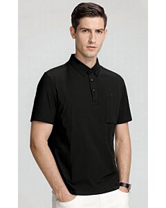 Jack & Mark Men's Ultra Slim Fit Short Sleeve Polo Golf Shirt HR01 Black