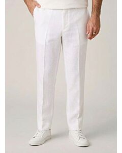 Inserch Men's White Linen Modern Fit Pants P31