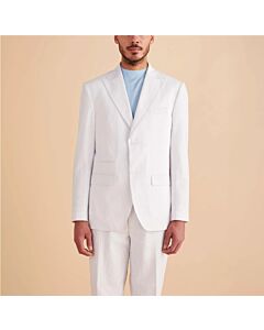 Inserch Men's White Striped Seersucker Modern Fit Sport Coat SU660155