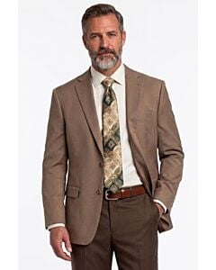 Prontomoda Europa Light Brown Solid Modern Fit Wool Sport Coat J493112021
