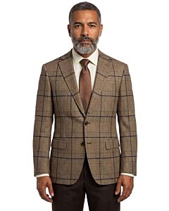 Caravelli Brown Plaid Modern Fit Sport Coat J616812O08