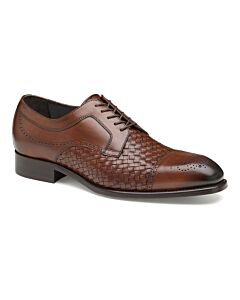Johnston & Murphy Cap Toe Dress Shoe Ellsworth Brown Woven