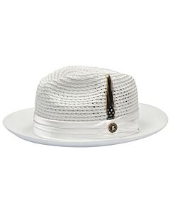 Bruno Capelo Hats JU Julian Natural Braid Fedora White