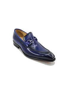 Carrucci Men's Dress Shoe Slip-On Buckle Loafer KS503-02 Navy