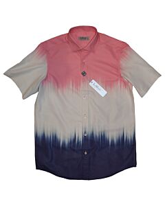 Lavane Men's Short Sleeve Print Sport Shirt 2226 Pink
