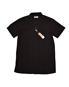 Lavane Men's Textured Solid Short Sleeve Sport Shirt 2522 Black