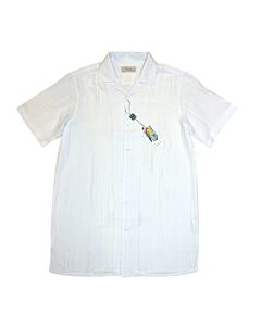 Lavane Men's Textured Solid Short Sleeve Sport Shirt 2522 White