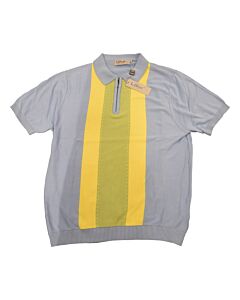 Lavane Men's 1/4 Zip Polo Short Sleeve Knit Sport Shirt 2005 Sky Blue