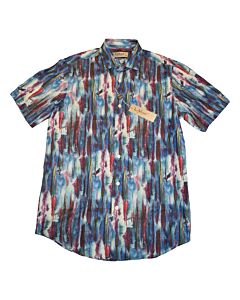Lavane Men's Air Brush Print Short Sleeve Sport Shirt 2013 Royal