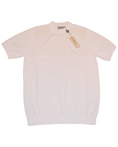 Lavane Men's Mock Neck Short Sleeve Knit Sport Shirt 501-SSM White