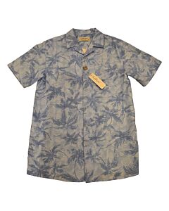 Lavane Men's Hawaiian Print Short Sleeve Sport Shirt 2011 Blue