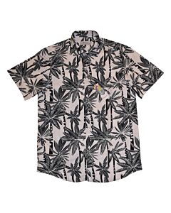 Lavane Men's Hawaiian Print Short Sleeve Sport Shirt 2520 White