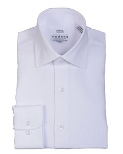 Modena White Pique Contemporary Fit Dress Shirt M001ET0R