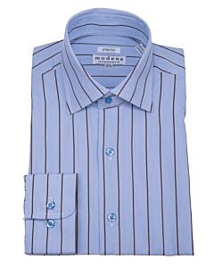 Modena Blue Striped Contemporary Fit Dress Shirt M002ET0R