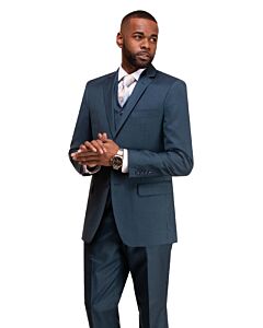 Vitali Indigo Sharkskin Modern Fit Vested Suit M3090-NP