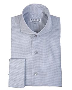 Modena Black Check Contemporary Fit French Cuff Dress Shirt M340CAFC