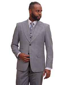 Vitali Grey Glen Plaid Vested Suit M7163