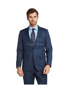 Mantoni Ink Blue Teakweave Modern Fit Wool Suit M87164-1