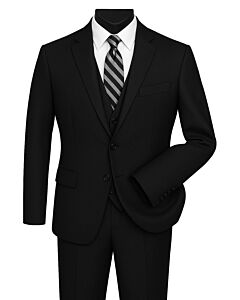 Mazari Black Modern Fit Vested Suit 1500 Paris