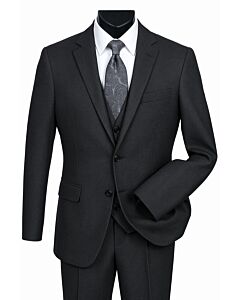 Mazari Charcoal Modern Fit Vested Suit 1500 Paris