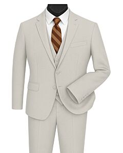 Mazari Tan Modern Fit Vested Suit 1500 Paris