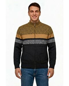 Mountain Expeditions Mock Neck Full  Zip Men's Sweater ME1854 Copper