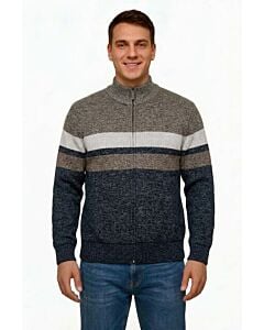 Mountain Expeditions Mock Neck Full  Zip Men's Sweater ME1854 Grey