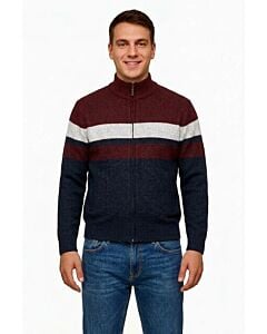 Mountain Expeditions Mock Neck Full  Zip Men's Sweater ME1854 Wine