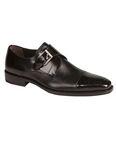 Mezlan Phoenix 16505  Cap Toe Monk Strap Men's Dress Shoe Black