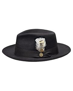 Bruno Capelo Hats MI Milan Australian Wool Fedora Black