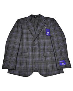 Michael Adam Men's Plaid Modern Fit Sport Coat 3906 Paris 29 Blue