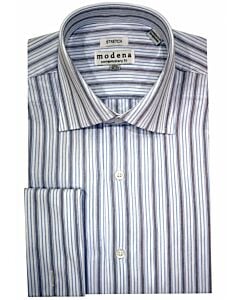 Modena Brown Striped Contemporary Fit French Cuff Dress Shirt M123RRFC