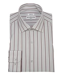 Modena Charcoal Striped Slim Fit Dress Shirt M002TTRX