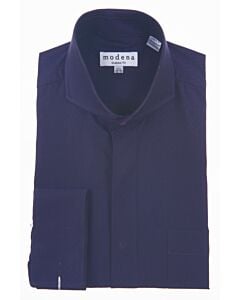 Modena Purple Tone Print French Cuff Dress Shirt M550CA0F