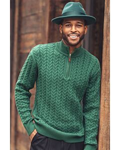 Montique1/4 Zip Mock Neck Men's Fashion Sweater SW-103 Emerald