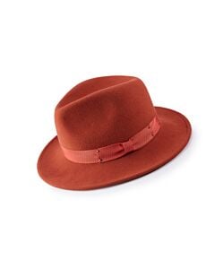 Montique Hats H-70 Pinch Front Wool Felt Fedora Cognac