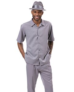 Montique Men's Walking Leisure Suit 2 Piece Set 2408 Grey