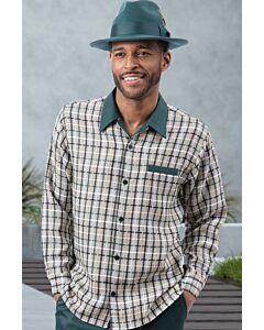 Montique Men's Walking Leisure Suit 2 Piece Set 2453 Emerald