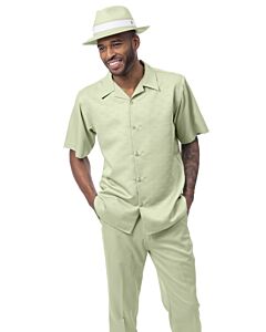 Montique Men's Walking Leisure Suit 2 Piece Set 2613 Mint