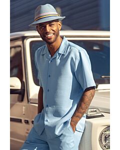 Montique Men's Walking Leisure Suit 2 Piece Set 2613 Sky