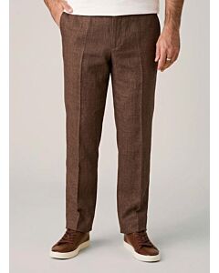 Inserch Men's Chocolate Linen Modern Fit Pants P3116