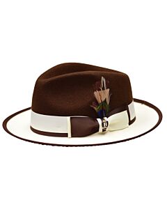Bruno Capelo Hats PE Preston Australian Wool Fedora Mink Brown