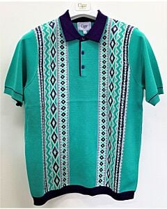  Cigar Couture Men's Polo Knit Short Sleeve Sport Shirt PJ-1272 Green