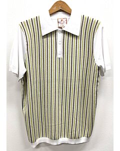  Cigar Couture Signature Men's Polo Knit Short Sleeve Sport Shirt PJ-1402 White